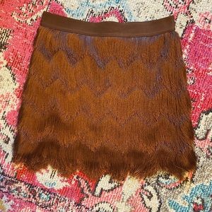 BCBG Fringe mini skirt